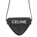 CELINE Shoulder Bag Triangle Black/White19590 Leather Size Mini
