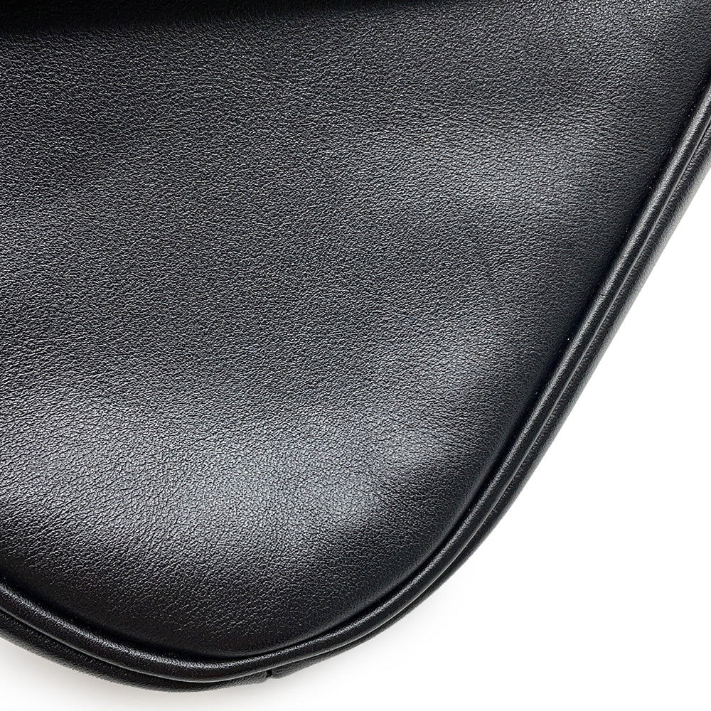CELINE Shoulder Bag Triangle Black/White19590 Leather Size Mini