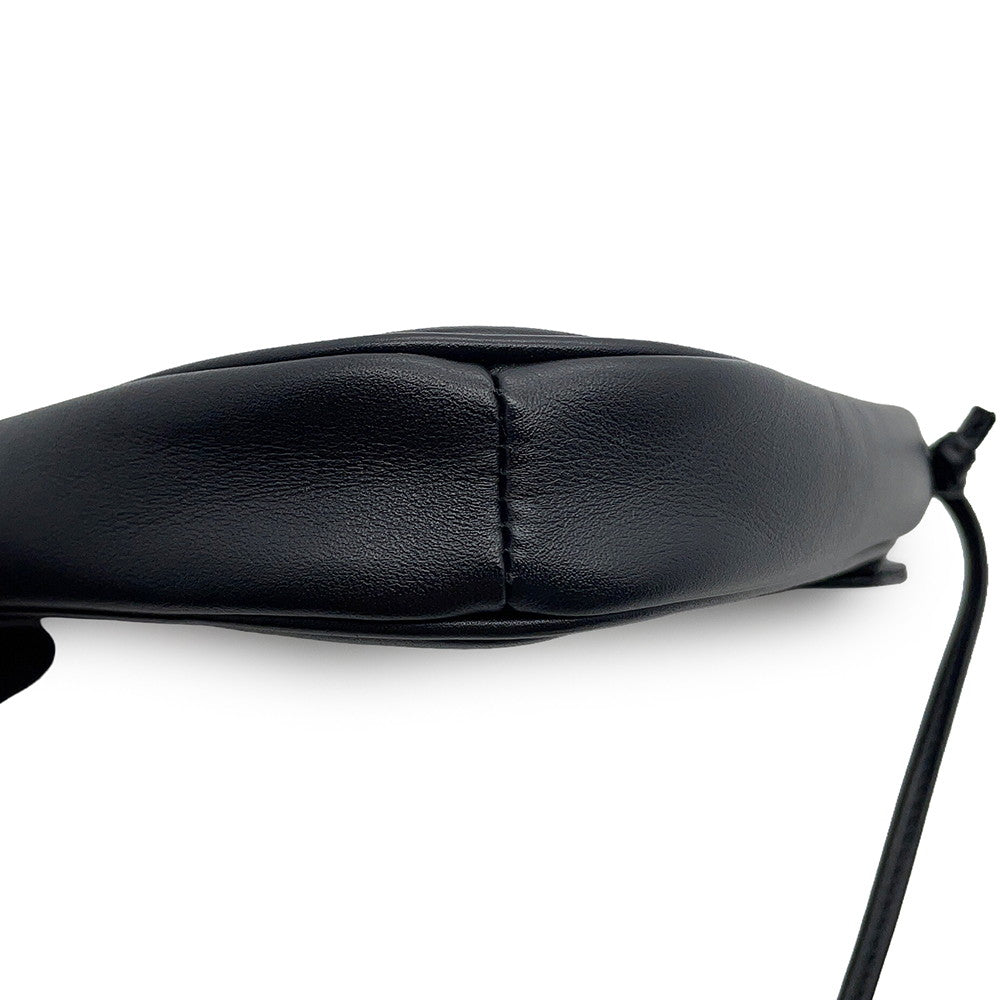 CELINE Shoulder Bag Triangle Black/White19590 Leather Size Mini