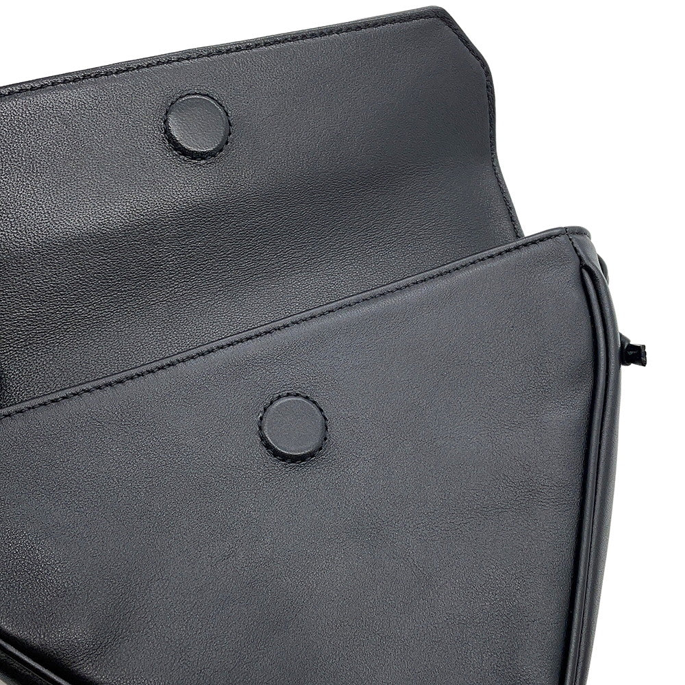 CELINE Shoulder Bag Triangle Black/White19590 Leather Size Mini