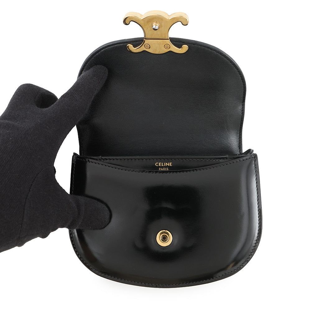 CELINE Triomphe Mini Buzzas Claire 2WAY Bag Black10L063GCJ.38NO Calf Leather