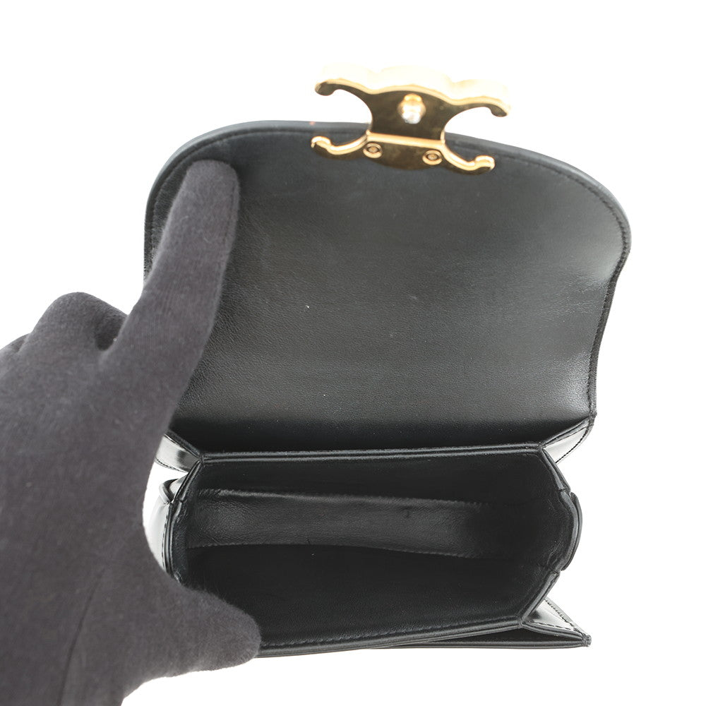 CELINE Triomphe Mini Buzzas Claire 2WAY Bag Black10L063GCJ.38NO Calf Leather