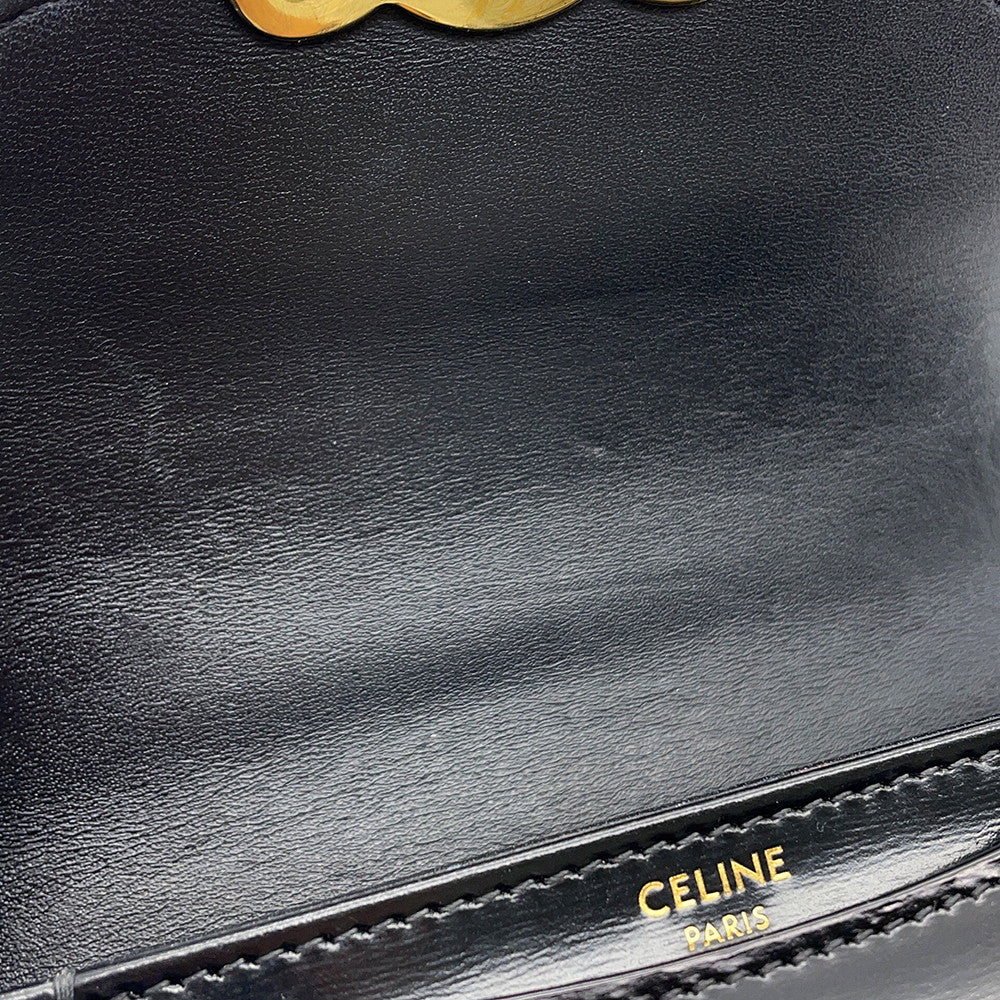 CELINE Triomphe Mini Buzzas Claire 2WAY Bag Black10L063GCJ.38NO Calf Leather
