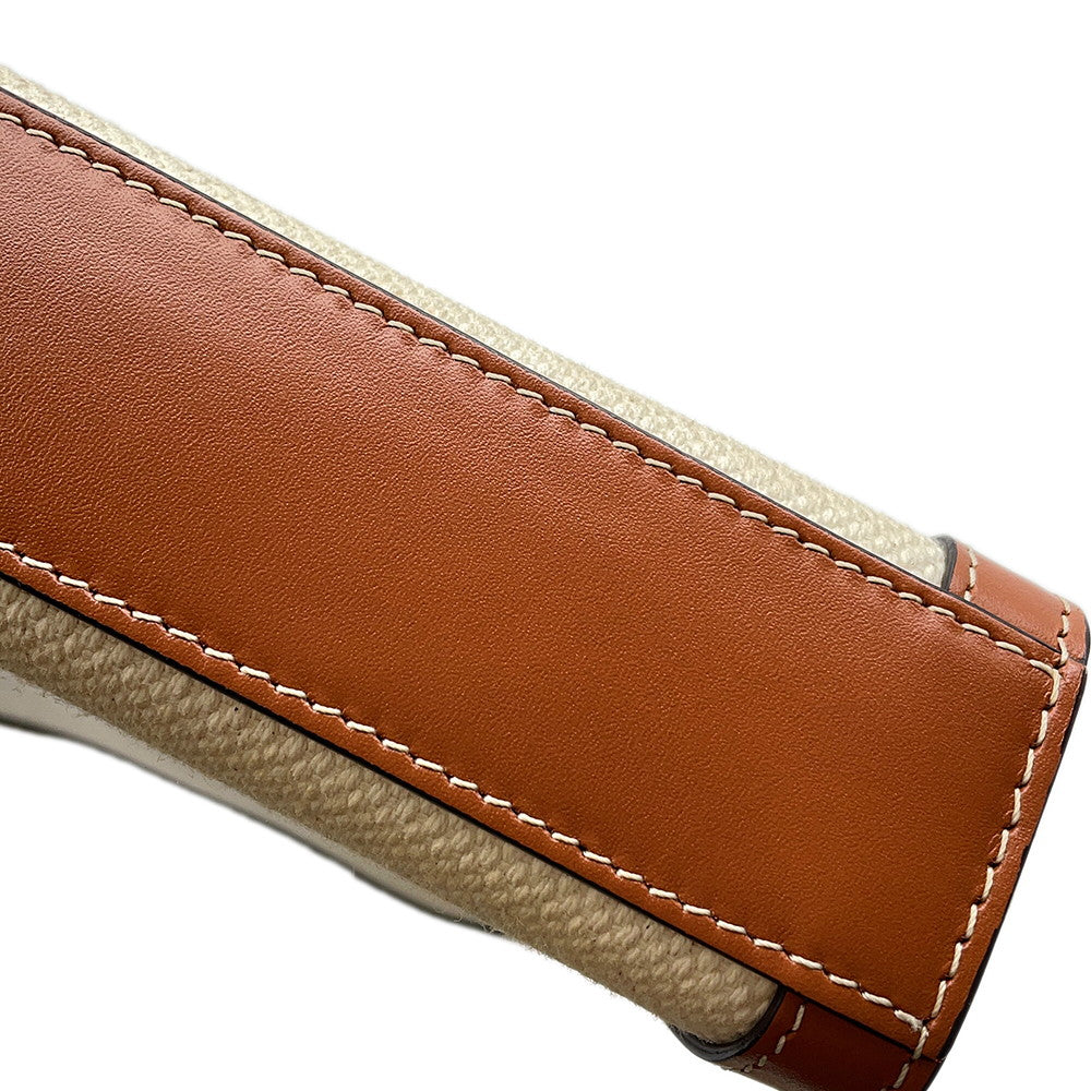 CELINE Mini Vertical Cover 2-Way Bag Ivory/Brown193302DCI.02NT Canvas Leather Size Mini