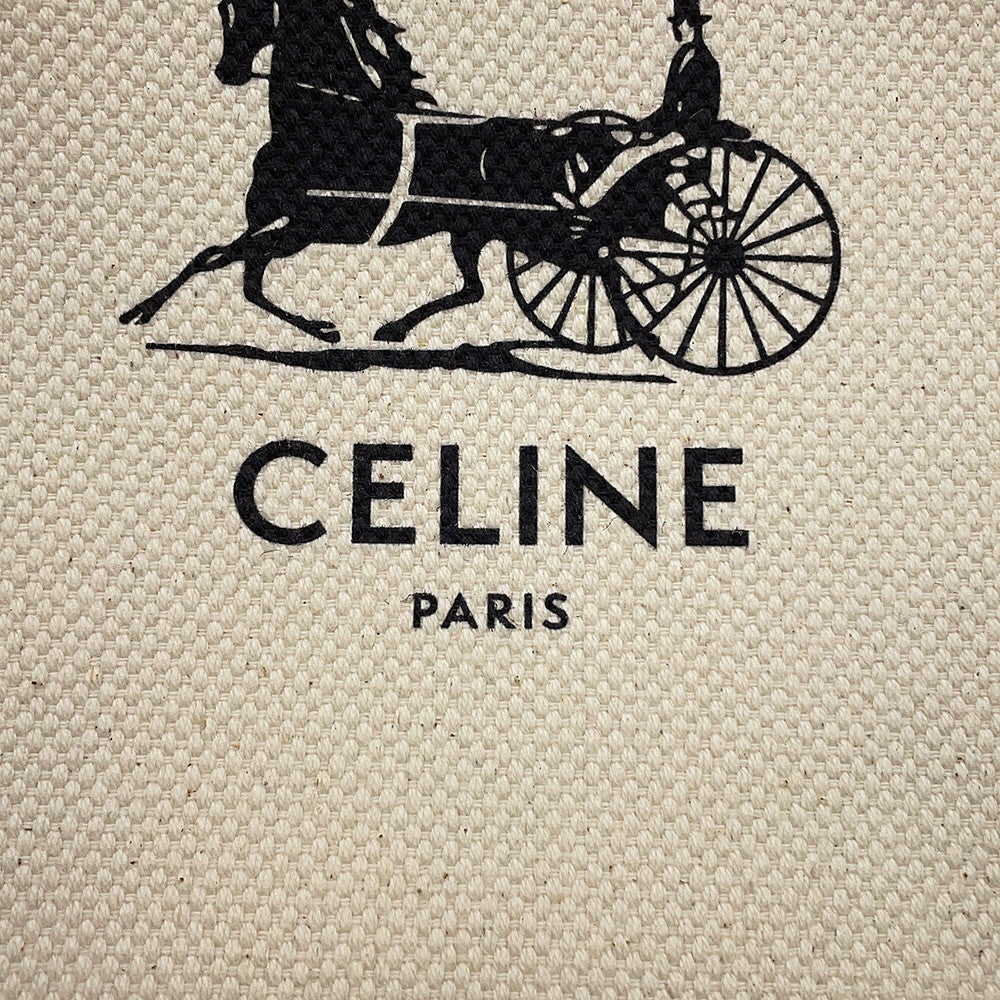 CELINE Mini Vertical Cover 2-Way Bag Ivory/Brown193302DCI.02NT Canvas Leather Size Mini
