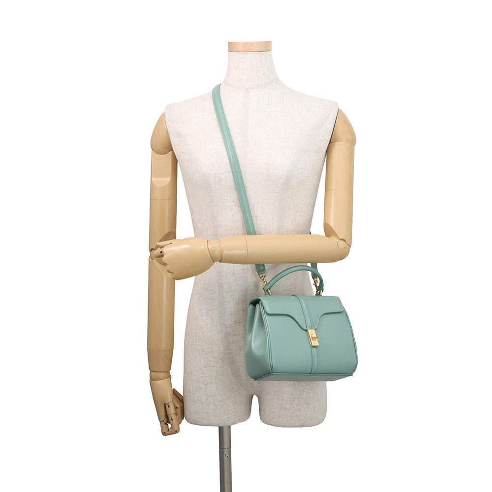 CELINE 16 Saze Green197983BEY Leather Size Mini