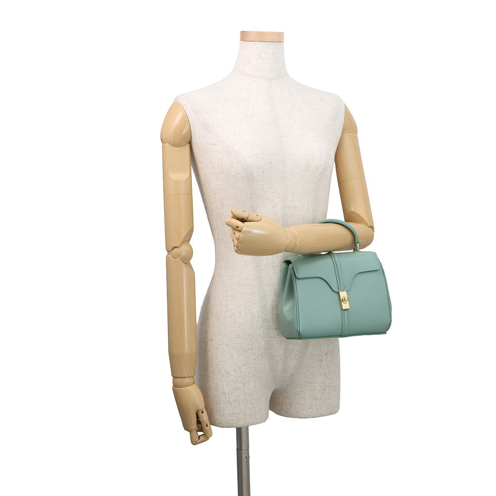 CELINE 16 Saze Green197983BEY Leather Size Mini