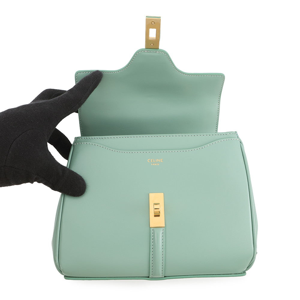 CELINE 16 Saze Green197983BEY Leather Size Mini