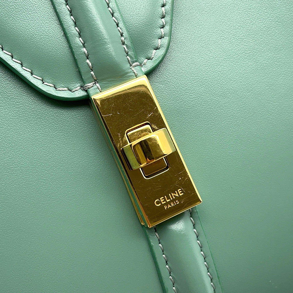 CELINE 16 Saze Green197983BEY Leather Size Mini