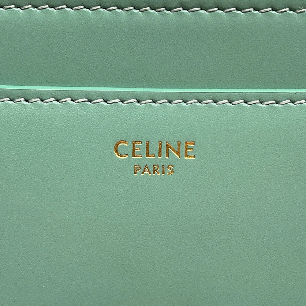 CELINE 16 Saze Green197983BEY Leather Size Mini