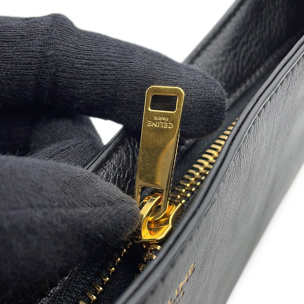 CELINE Willturn Clutch 2-way Bag Black113673FEO.38NO Leather