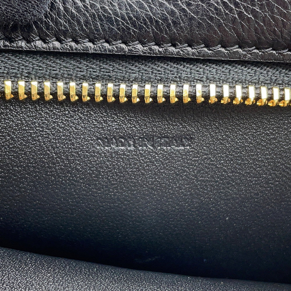 CELINE Willturn Clutch 2-way Bag Black113673FEO.38NO Leather