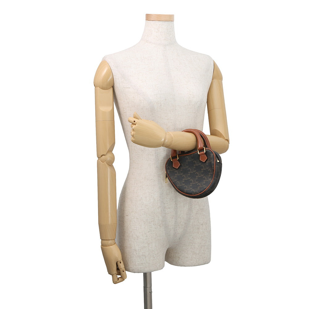 CELINE Triomphe Heart 2-way Bag Tan198222 PVC Leather