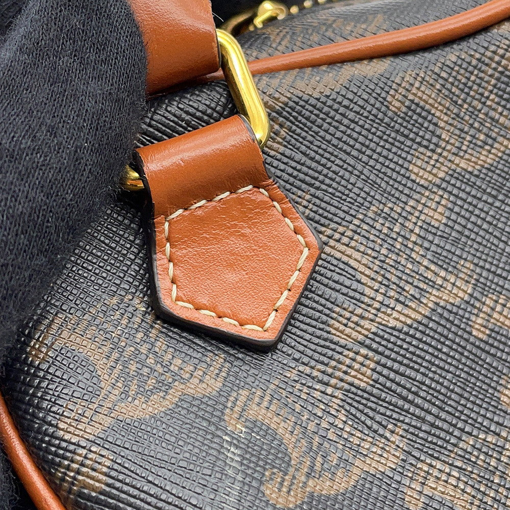 CELINE Triomphe Heart 2-way Bag Tan198222 PVC Leather
