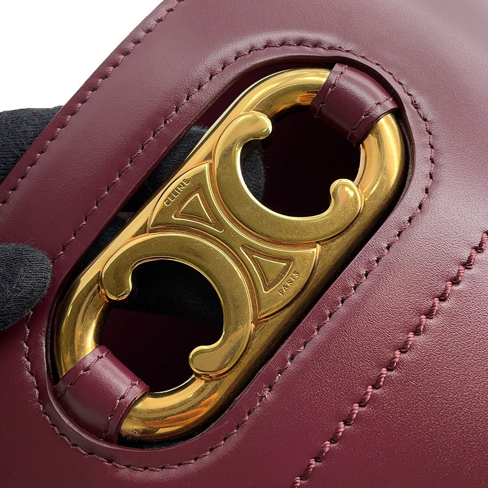 CELINE Maillon Triomphe Bucket Bag Bordeaux193043 Leather