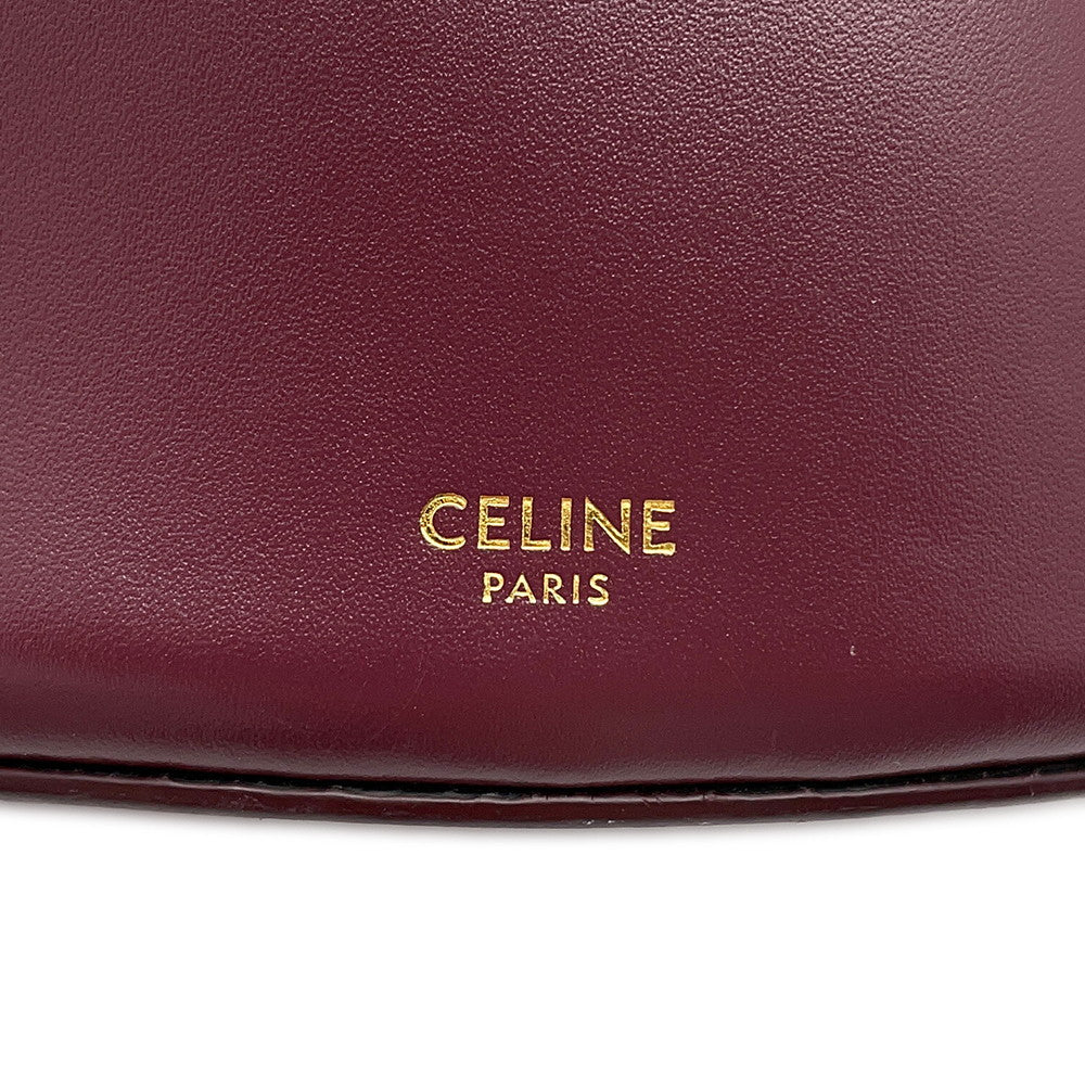 CELINE Maillon Triomphe Bucket Bag Bordeaux193043 Leather