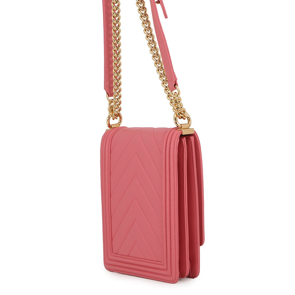 CHANEL Boy Chanel ChainShoulder PinkAS0130 Leather