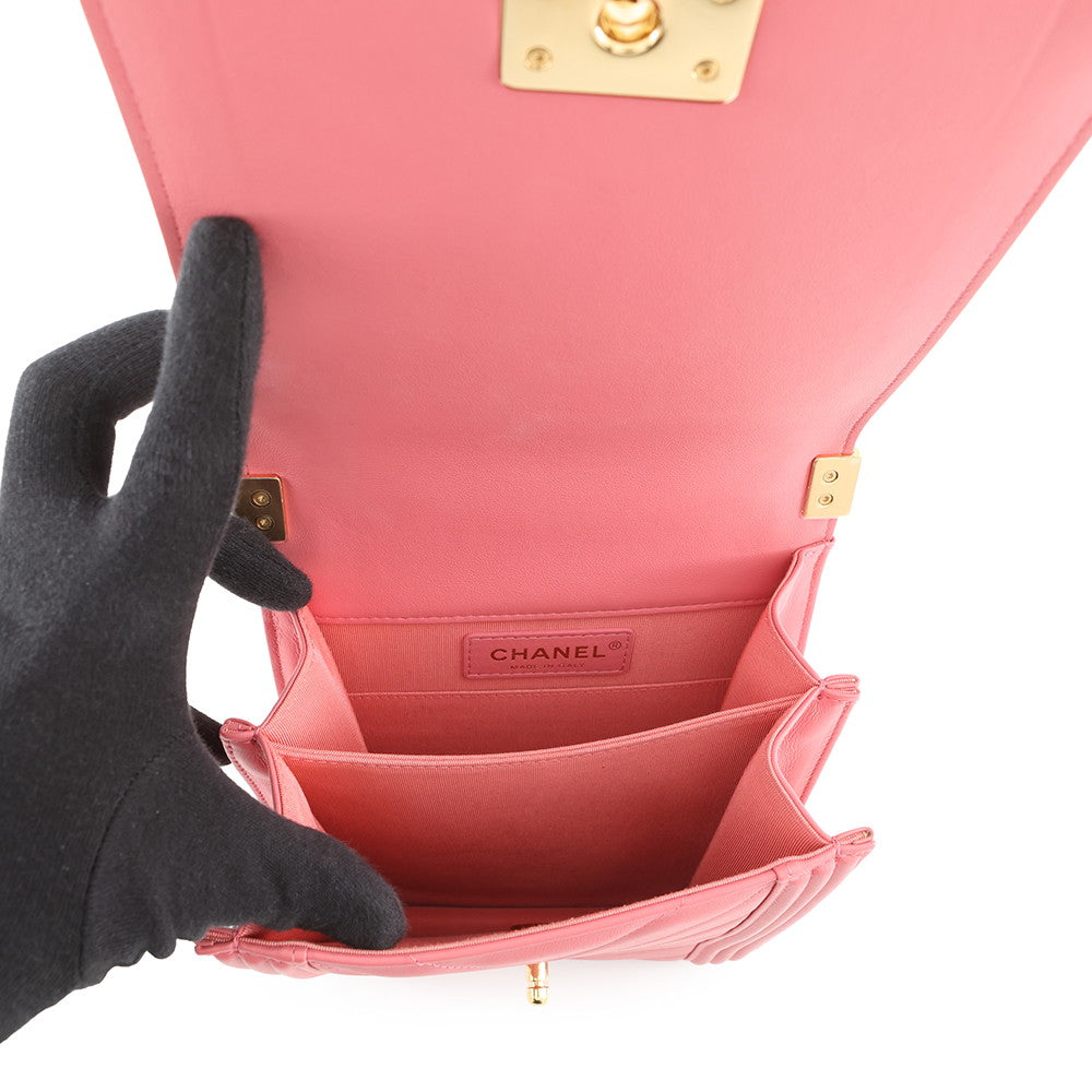 CHANEL Boy Chanel ChainShoulder PinkAS0130 Leather