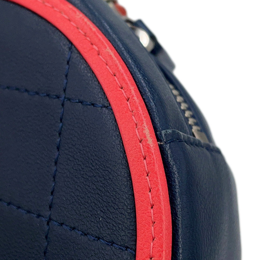 CHANEL Matelasse Round Chain Shoulder Bag Navy/PinkAP0060 Lambskin