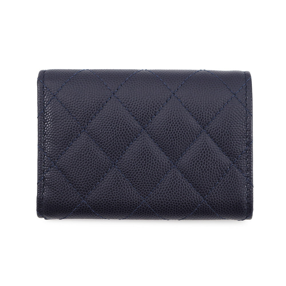 CHANEL Matelasse CC Logo Small Flap NavyAP4319 Caviar Leather