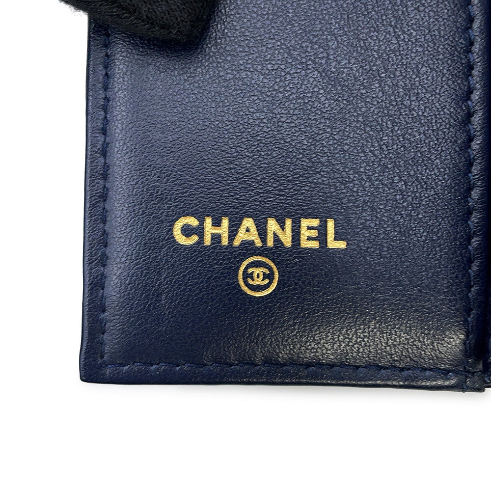 CHANEL Matelasse CC Logo Small Flap NavyAP4319 Caviar Leather