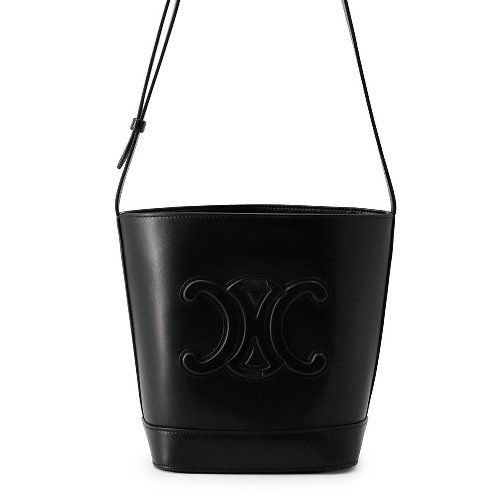 CELINE Cuir Triomphe bucket bag Black113783DU3 Leather Size Small