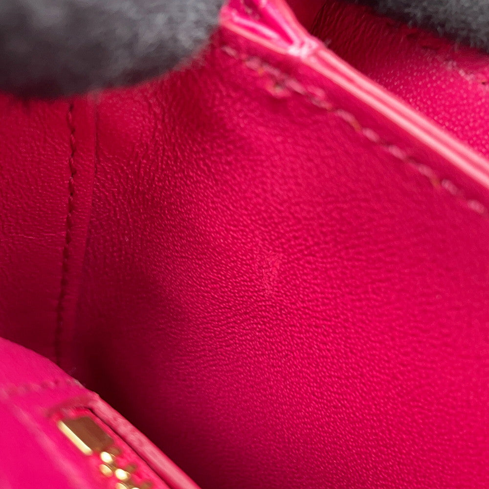 CELINE C Chain Shoulder Bag Pink188403 Leather Size Small