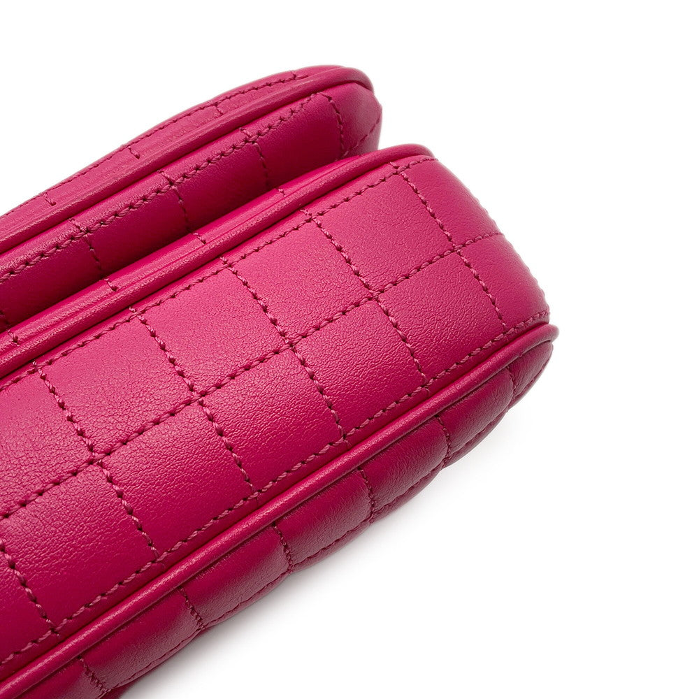 CELINE C Chain Shoulder Bag Pink188403 Leather Size Small