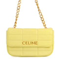CELINE Mono Chrome Chain Shoulder Bag Yellow111273EPZ Leather