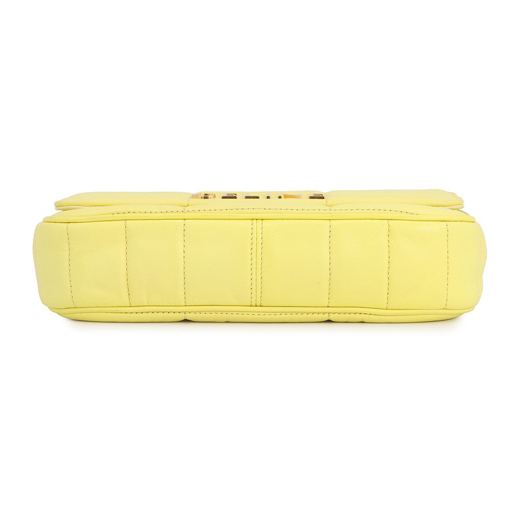 CELINE Mono Chrome Chain Shoulder Bag Yellow111273EPZ Leather