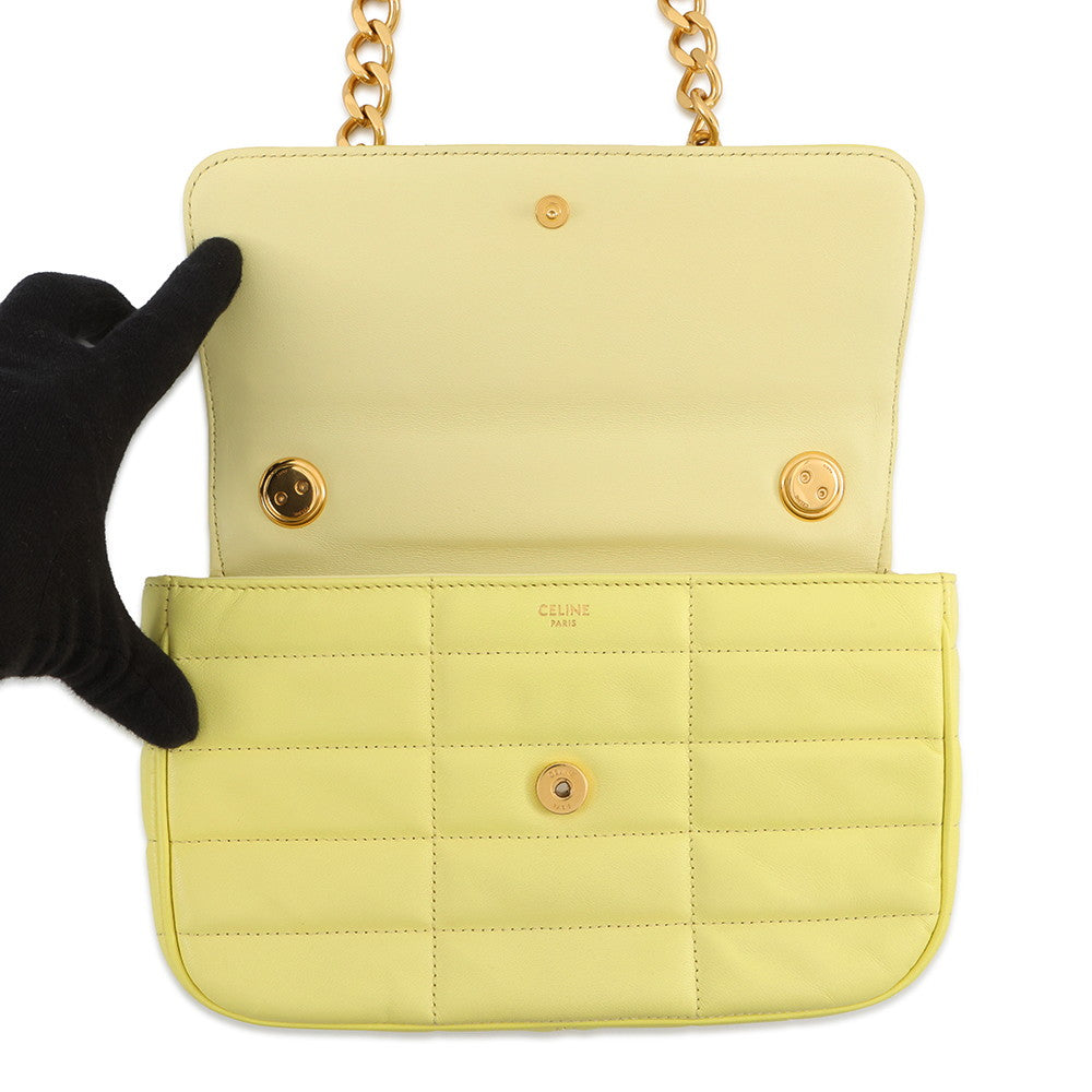 CELINE Mono Chrome Chain Shoulder Bag Yellow111273EPZ Leather