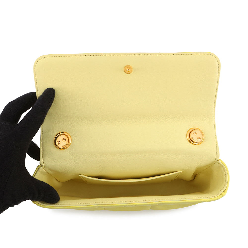 CELINE Mono Chrome Chain Shoulder Bag Yellow111273EPZ Leather