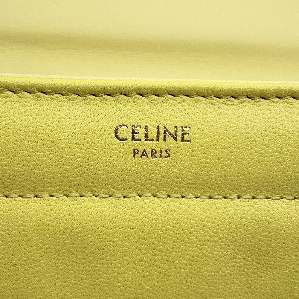CELINE Mono Chrome Chain Shoulder Bag Yellow111273EPZ Leather