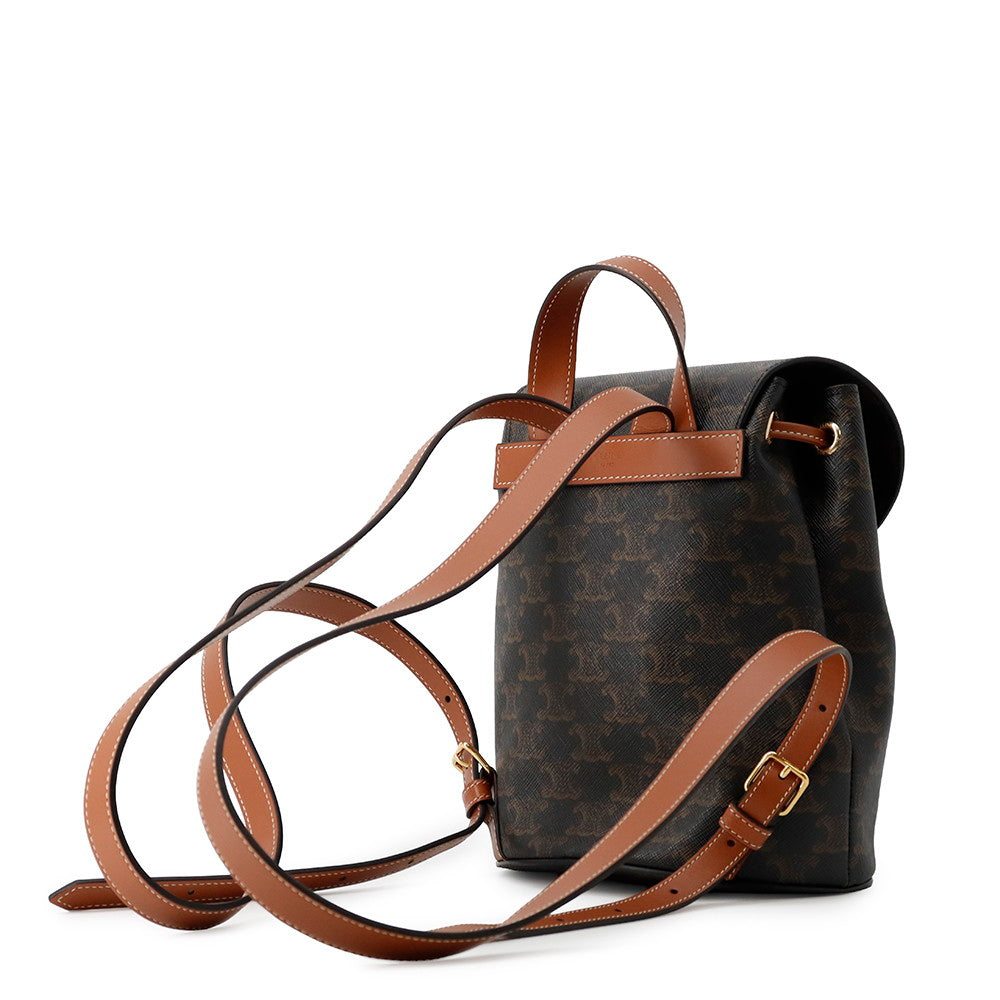 CELINE Triomphe Bonnie Backpack Tan PVC Leather