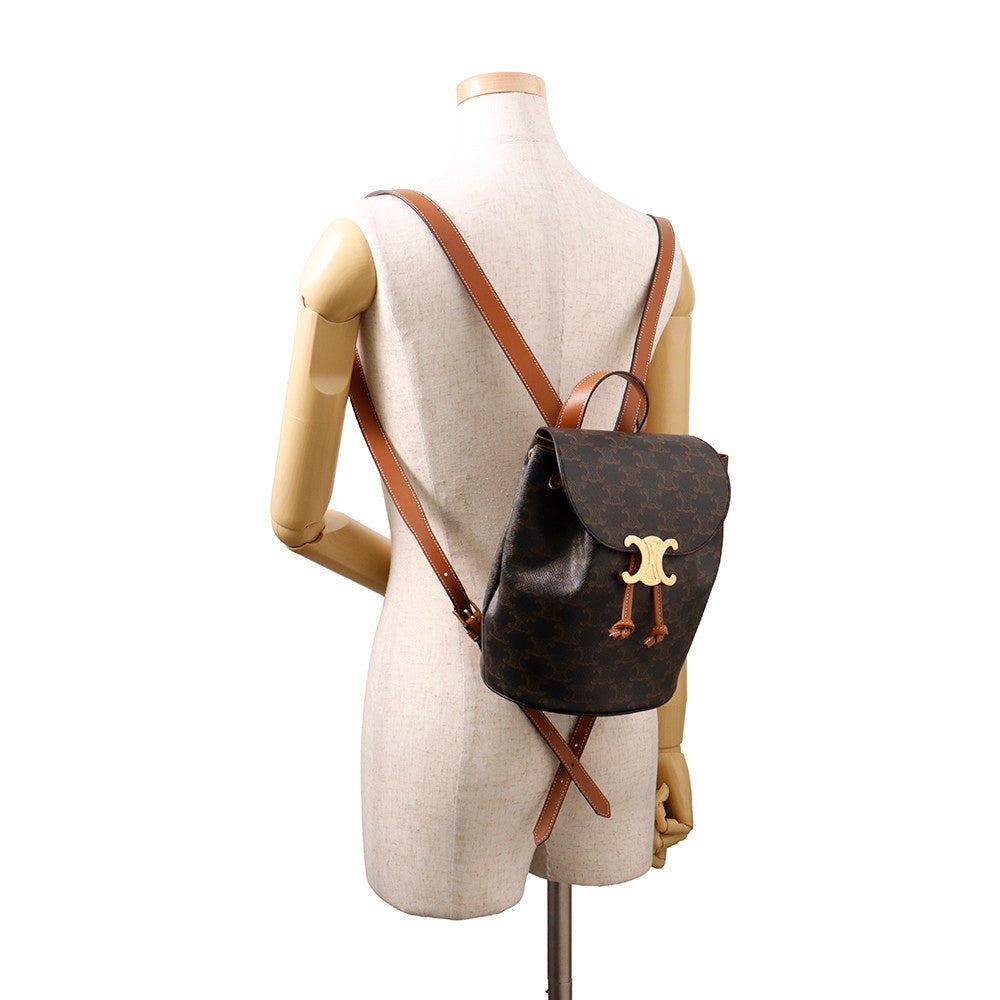 CELINE Triomphe Bonnie Backpack Tan PVC Leather