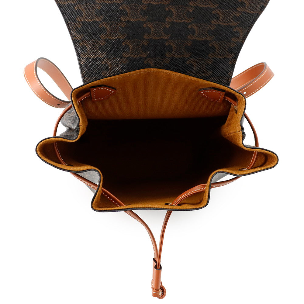 CELINE Triomphe Bonnie Backpack Tan PVC Leather