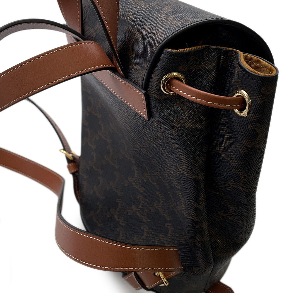 CELINE Triomphe Bonnie Backpack Tan PVC Leather