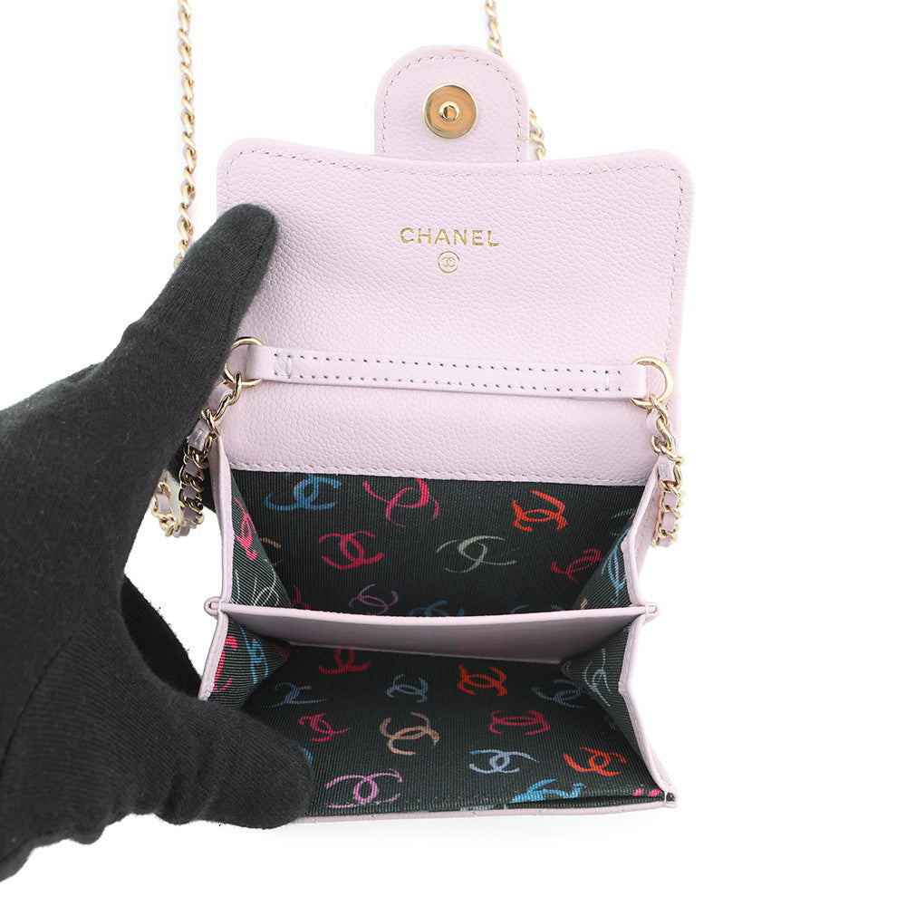 CHANEL Matelasse Chain wallet Light PinkAP0238 Caviar Leather