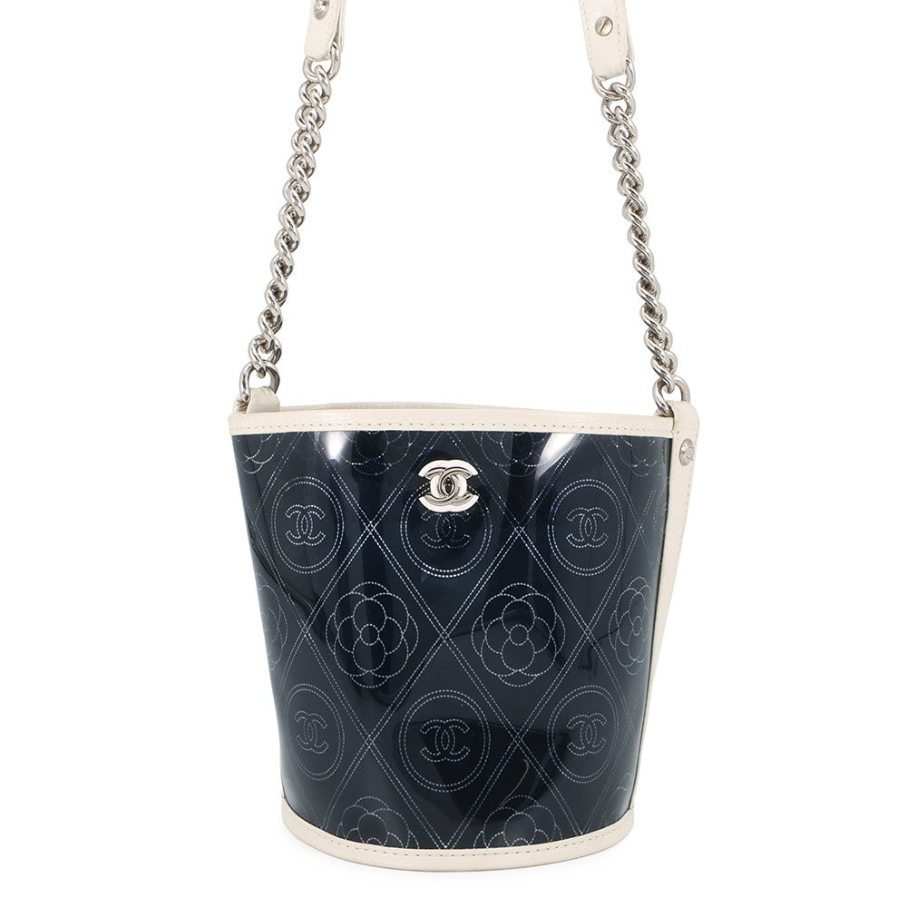 CHANEL Camellia CC Logo ChainShoulder Black/WhiteA57636 Plastics Leather
