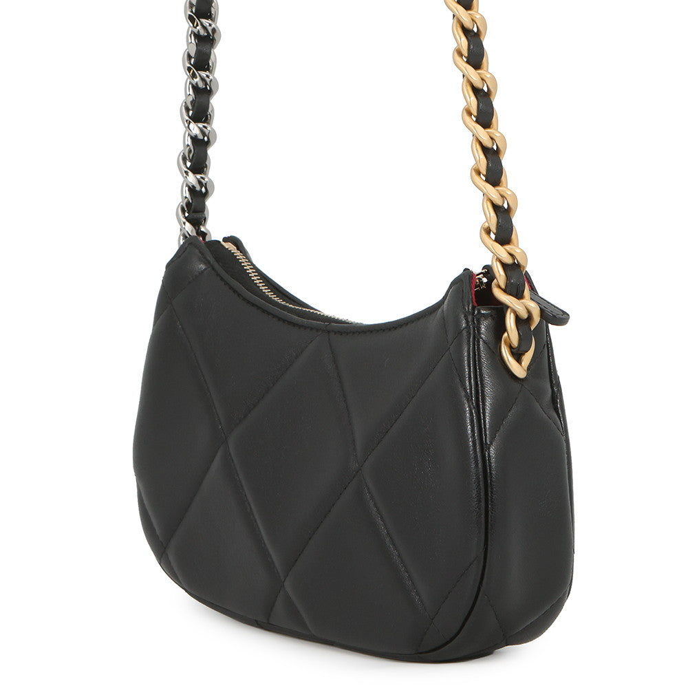 CHANEL CHANEL19 Matelasse SmallHobo Bag BlackAP3676 Lambskin