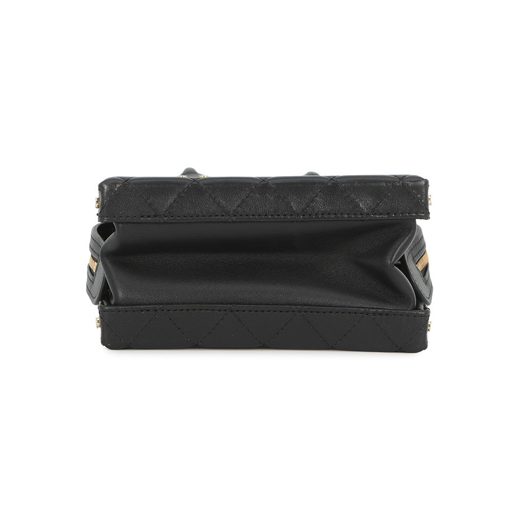 CHANEL Matelasse Trunk Vanity Chain Shoulder BlackAS3344 Leather