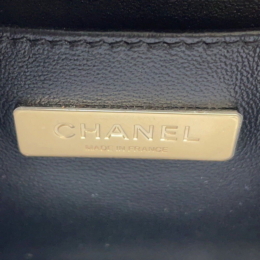CHANEL Matelasse Trunk Vanity Chain Shoulder BlackAS3344 Leather