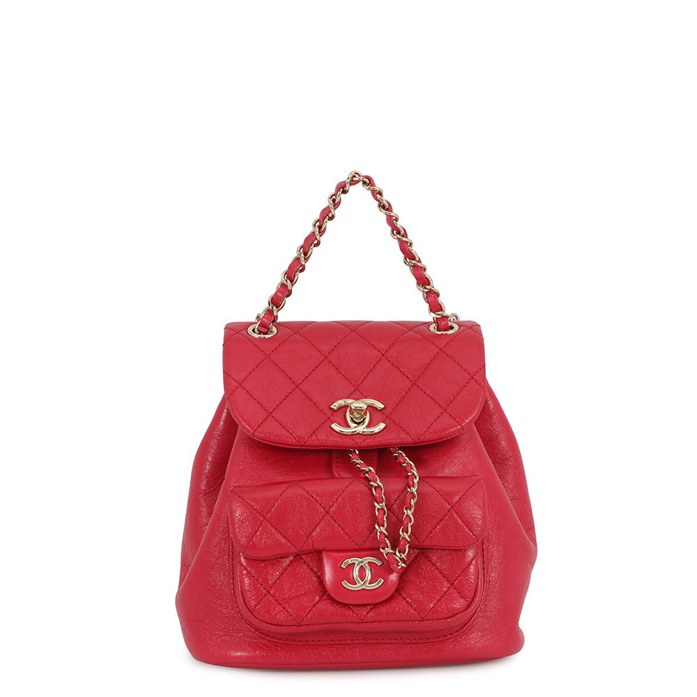 CHANEL Matelasse ChainBackpack RedAS2908 Leather