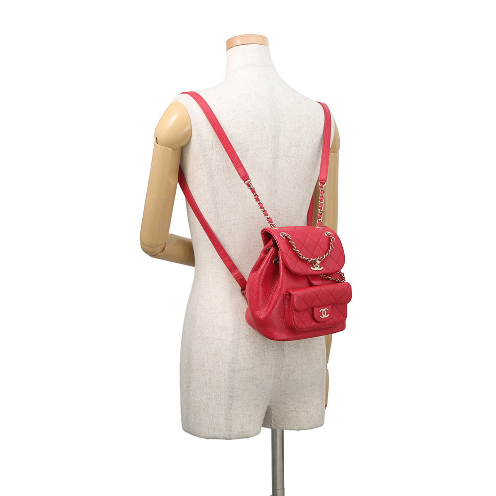 CHANEL Matelasse ChainBackpack RedAS2908 Leather