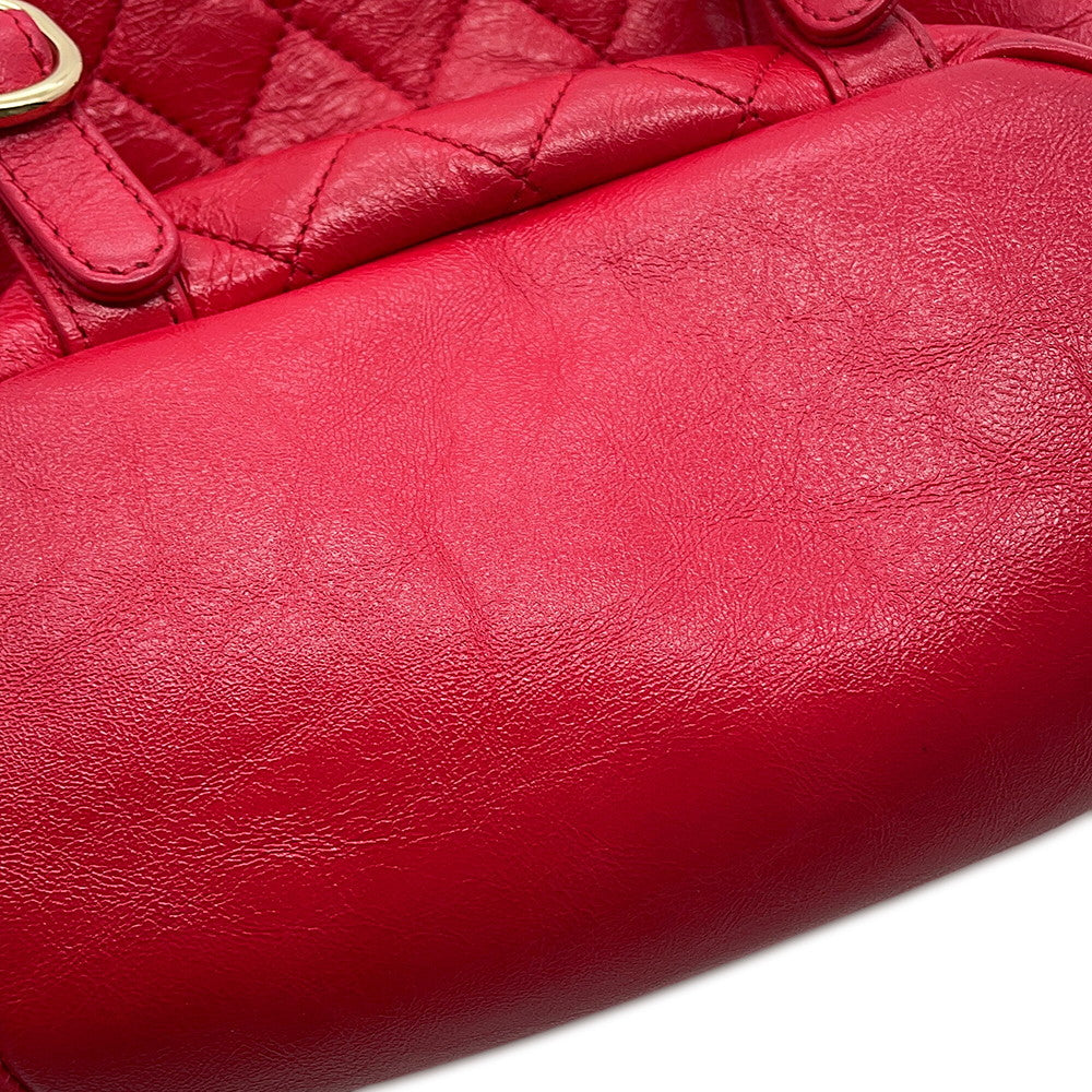 CHANEL Matelasse ChainBackpack RedAS2908 Leather