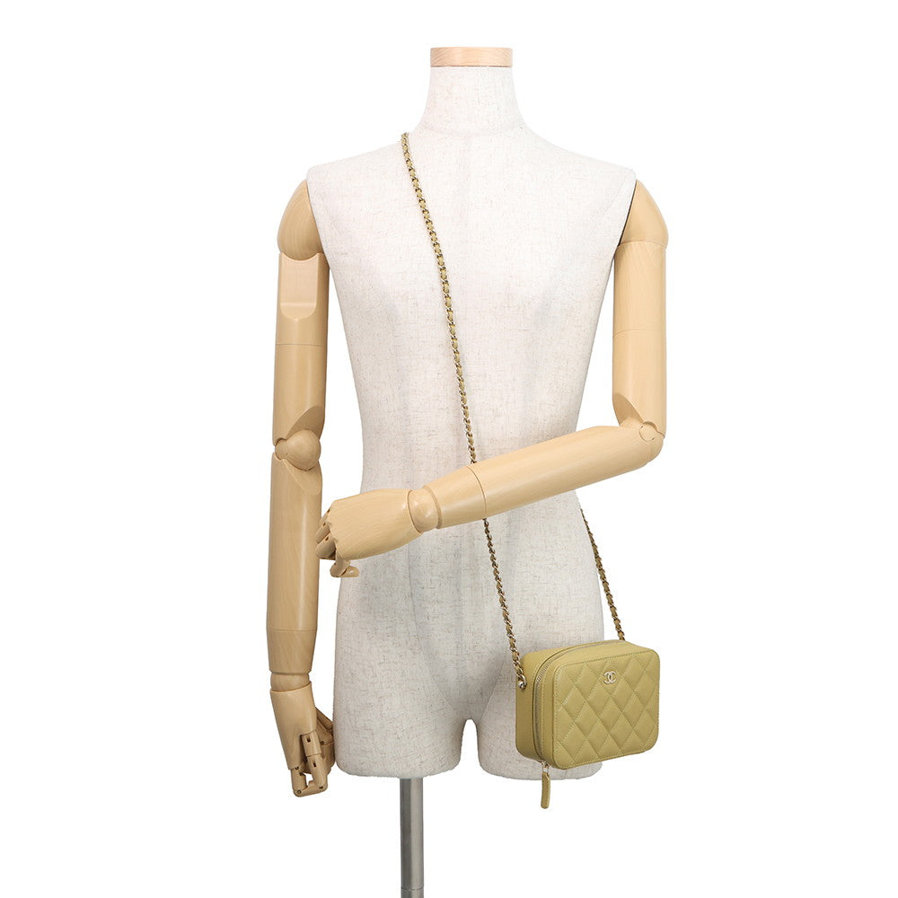 CHANEL ChainShoulder Mini Camera Bag Olive GreenAP2426 Caviar Leather