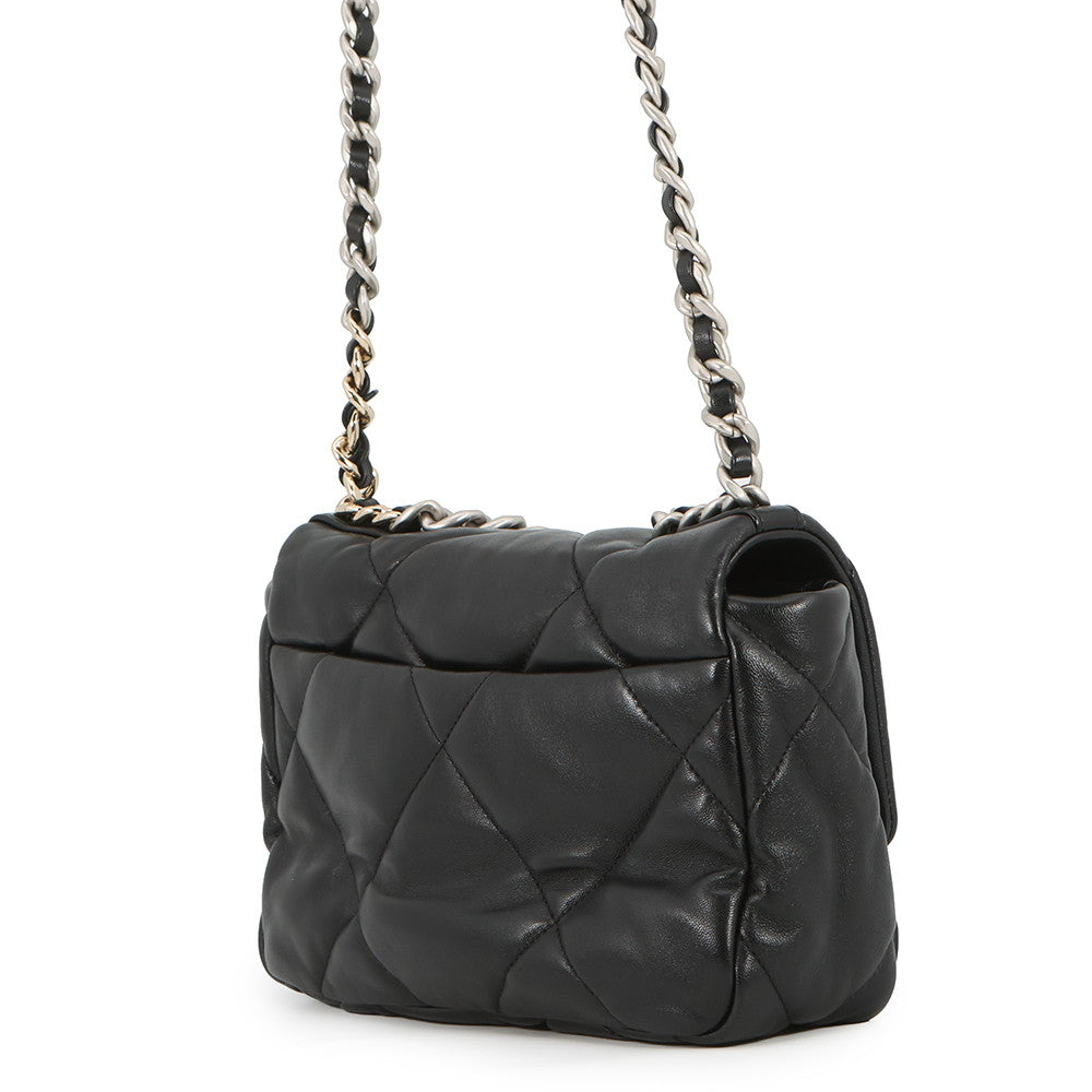 CHANEL CHANEL19 Matelasse Shoulder Bag BlackAS1160-B07327-94305 Shiny Lambskin