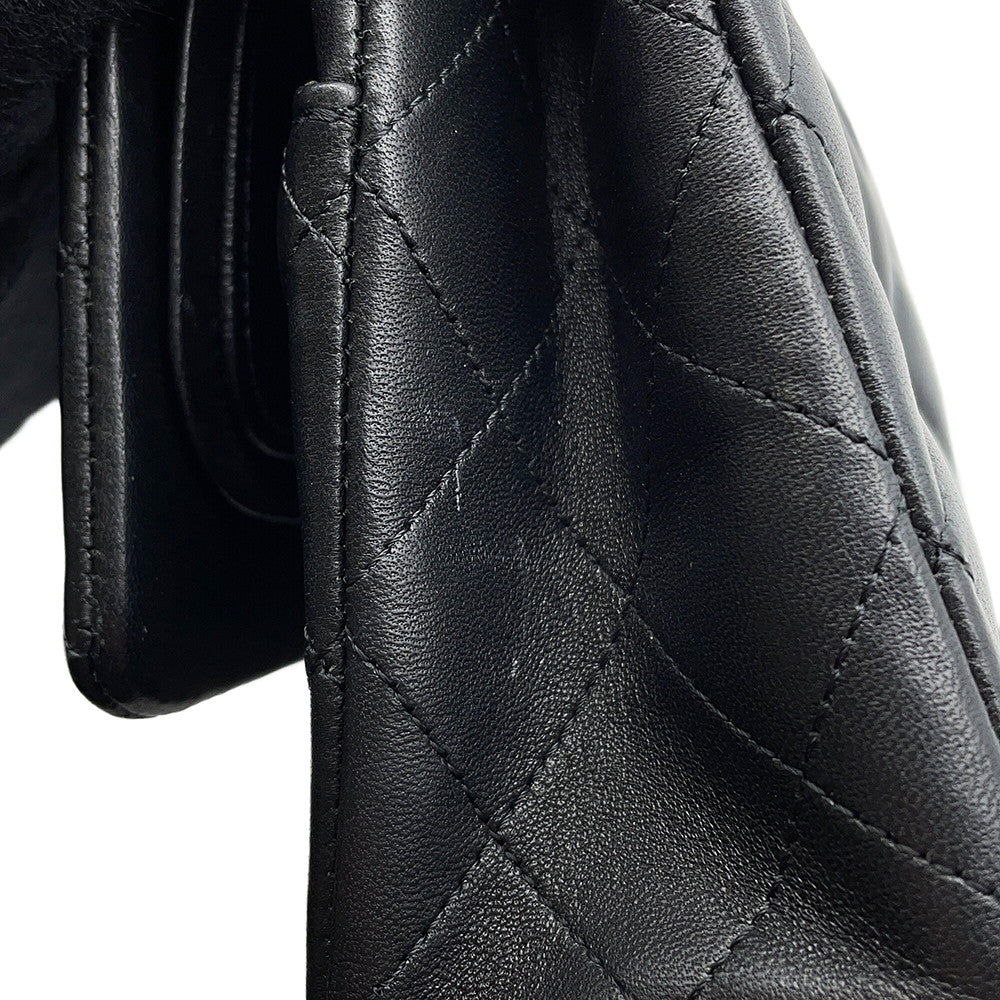 CHANEL Matelasse Double Flap Egyptian Bag Charm Chain Shoulder Bag BlackA01112 Lambskin Size 25
