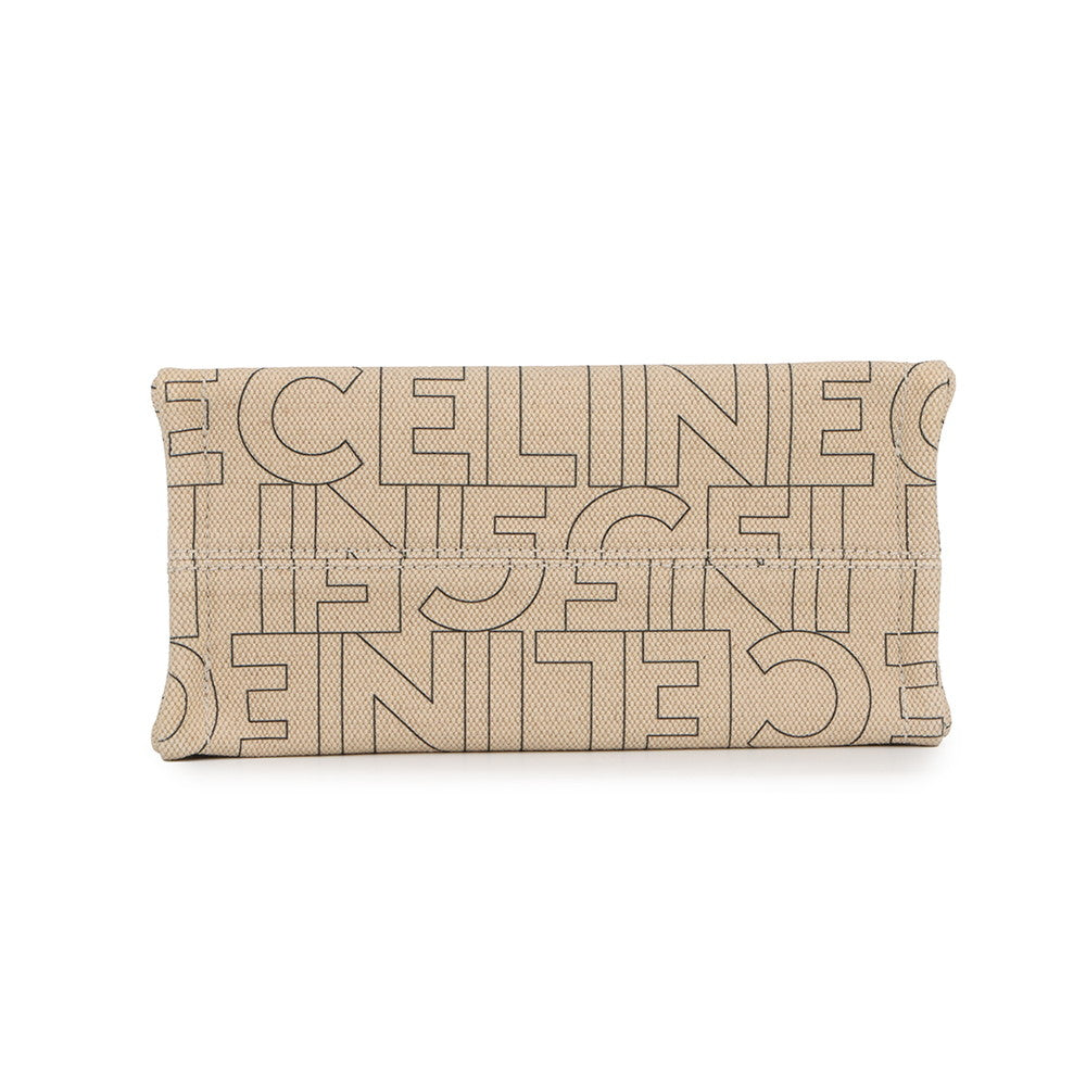 CELINE Triomphe Cabas Tice 2WAYBag Natural/Tan199162 Canvas Leather Size Small