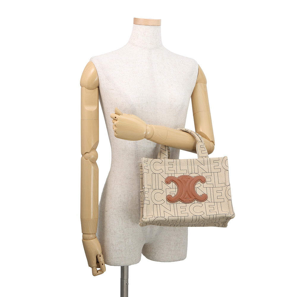 CELINE Triomphe Cabas Tice 2WAYBag Natural/Tan199162 Canvas Leather Size Small
